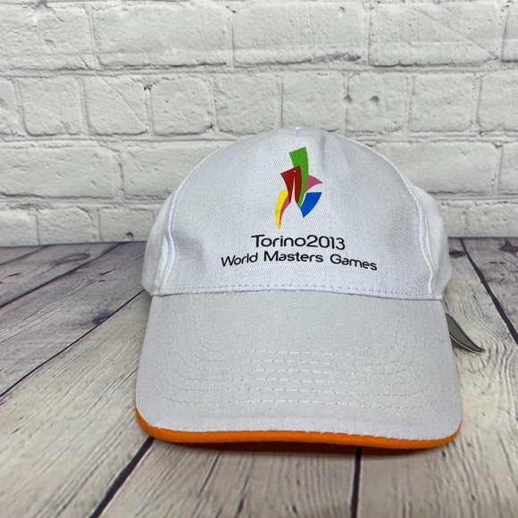 Torino 2013 World Masters games Hat Cap Strap Back White Lightweight Polyester - Picture 5 of 11